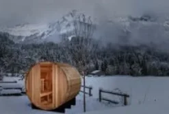 Golden Designs GDI-B002-01 St. Moritz 2 Person Barrel Traditional Steam Sauna – Pacific Cedar