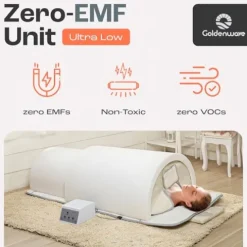 Golden Wave Far Infrared Sauna Dome with 360° Body Coverage White