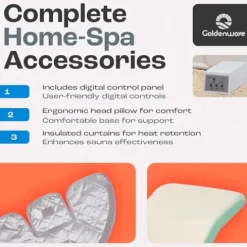 Golden Wave Far Infrared Sauna Dome with 360° Body Coverage White