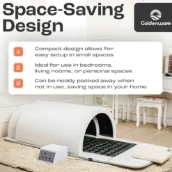 Golden Wave Far Infrared Sauna Dome with 360° Body Coverage White