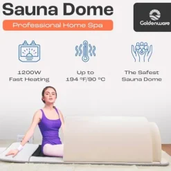 Golden Wave Far Infrared Sauna Dome Home Spa Basic White