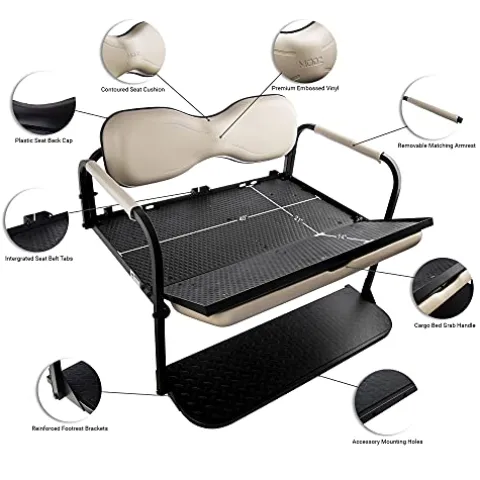 Golf Cart King MODZ® Flip4 Club Car DS Golf Cart Rear Seat Kit – Buff