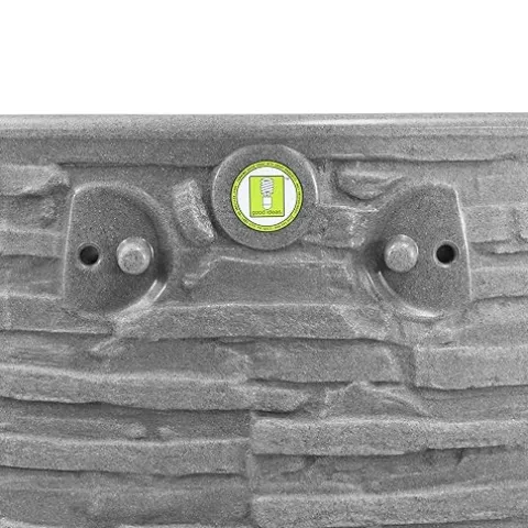 Good Ideas Impressions Riverwalk 50 Gallon Faux Slate Dual Spigot Rain Barrel Dark Granite