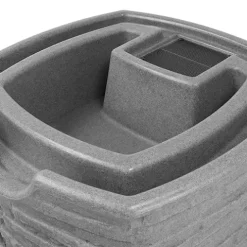 Good Ideas Impressions Riverwalk 50 Gallon Faux Slate Dual Spigot Rain Barrel Dark Granite