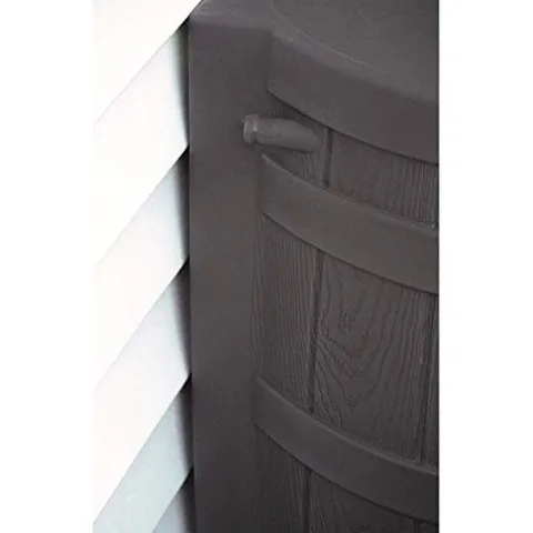 Good Ideas Rain Wizard 50 Gallon Plastic Outdoor Rain Barrel Water Collector with Brass Spigot, Oak