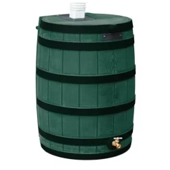 Good Ideas Rain Wizard 50 Gallon Water Storage Barrel 3 Pack Green, Khaki, Oak, Terra Cotta