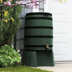 Good Ideas Rain Wizard 50 Gallon Water Storage Barrel Green (4 Pack)