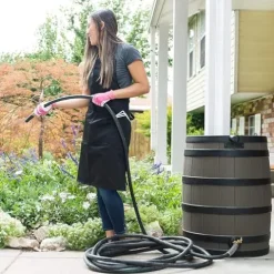 Good Ideas Rain Wizard 50 Gallon Water Storage Barrel Oak With Darkened Ribs (3 Pack)