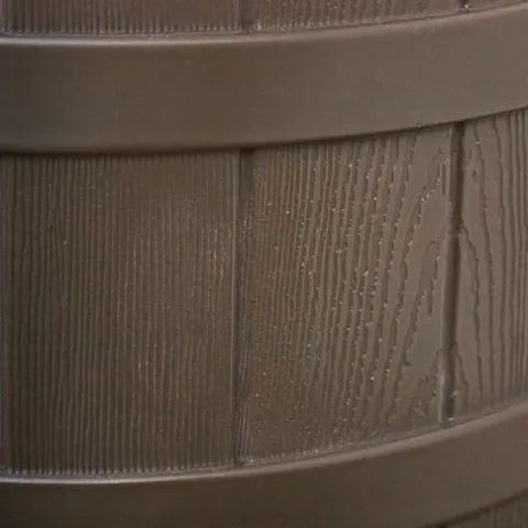 Good Ideas Rain Wizard 40 Gallon Plastic Rain Water Collection Barrel Drum with Brass Spigot, Oak (4 Pack)