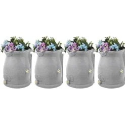 Good Ideas Rain Wizard 50 Gallon Rain Saver Barrel Water Storage Urn with Planter Space and 2 Brass Spigots Oak