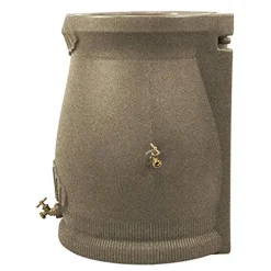 Good Ideas Rain Wizard 50 Gallon Rain Barrel with Planter Space and 2 Brass Spigots Sandstone (4 Pack)