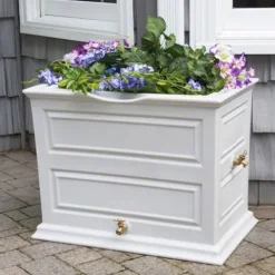 Good Ideas Savannah Colonial Style 42 Gallon Rain Saver Barrel with Planter and Brass Spigots Light Gray (3 Pack)