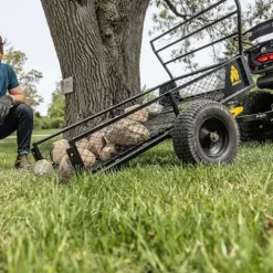 Gorilla Carts Rugged Outdoor ATV Trailer Utility Garden Cart 1400 lb Capacity Black