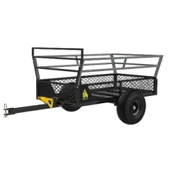 Gorilla Carts Rugged Outdoor ATV Trailer Utility Garden Cart 1400 lb Capacity Black