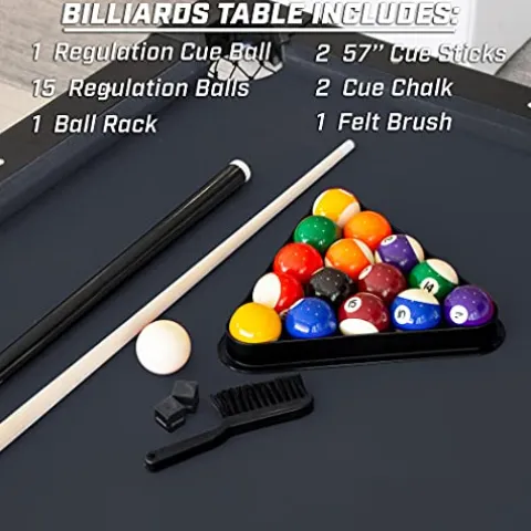 GoSports 7 ft Billiards Table – Portable Pool Table – BLACK