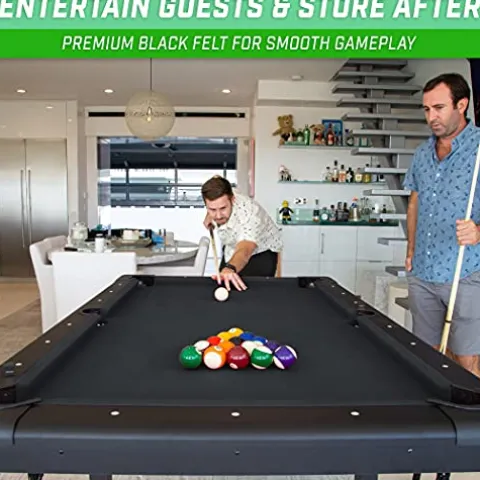 GoSports 7 ft Billiards Table – Portable Pool Table – BLACK