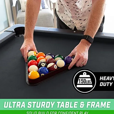 GoSports 7 ft Billiards Table – Portable Pool Table – BLACK