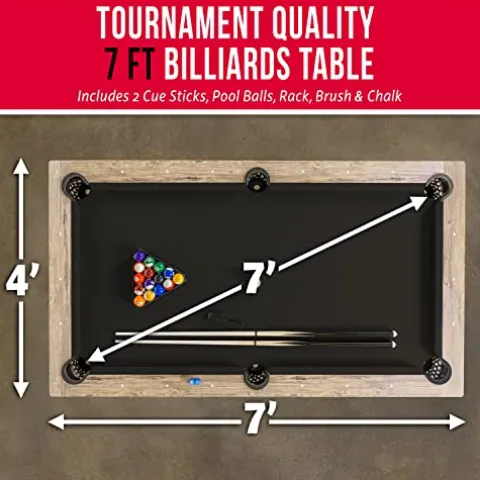 GoSports 7 ft Modern Billiards Pool Table Black