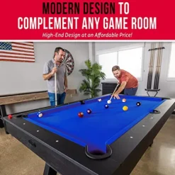 GoSports 7 ft Pool Table with Wood Finish Blue