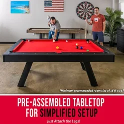 GoSports 7 ft Pool Table with Wood Finish Red