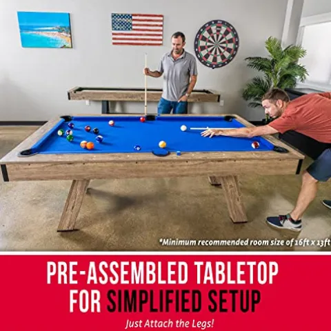 GoSports 7 ft Pool Table with Wood Finish Blue