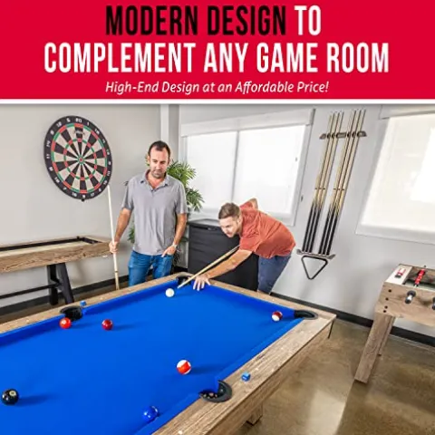 GoSports 7 ft Pool Table with Wood Finish Blue