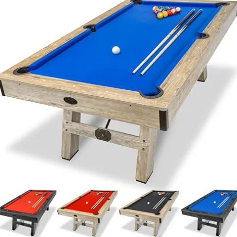 GoSports 7 ft Pool Table with Wood Finish Blue