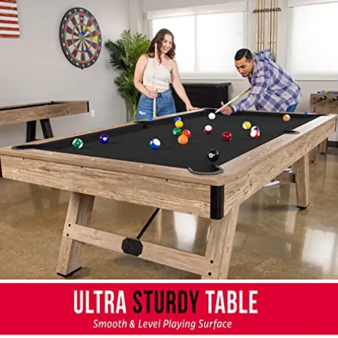 GoSports 8 ft Pool Table with Wood Finish Black