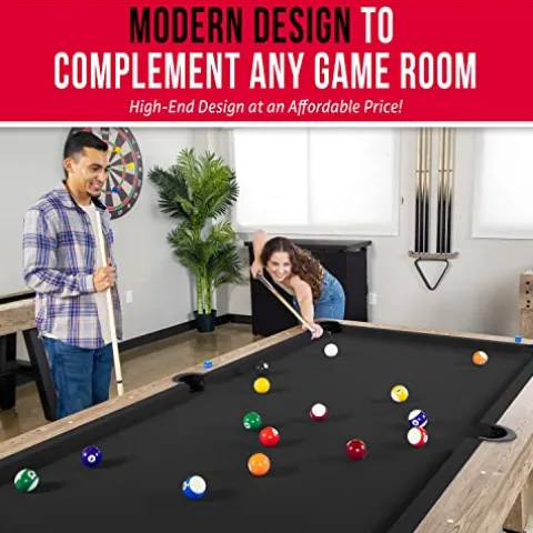 GoSports 8 ft Pool Table with Wood Finish Black