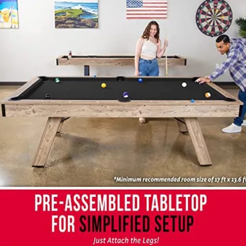 GoSports 8 ft Pool Table with Wood Finish Black