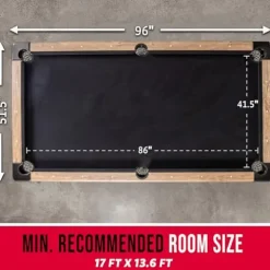 GoSports Portable 8ft Pool Table No Assembly Required Oak Black