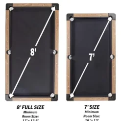 GoSports Portable 8ft Pool Table No Assembly Required Oak Black