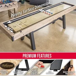 GoSports Premium Shuffleboard Table Brown