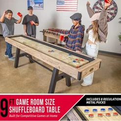 GoSports Premium Shuffleboard Table Brown