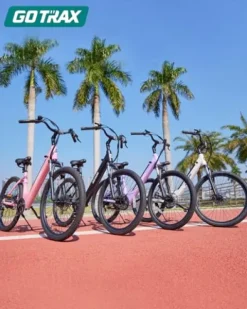 Gotrax Electric Bike 26″ Max Range 30Miles(Pedal-assist1) & 15.5/20Mph Power by 250/350W, 3 Riding Modes & Adjustable Seat, 7-Speed & Front Shock Absorber, Commuter Electric Bicycle for Adults, Black