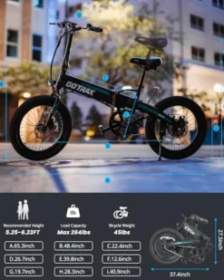 Gotrax R1 20″ Folding Electric Bike 40 Miles Range 48V 350W White