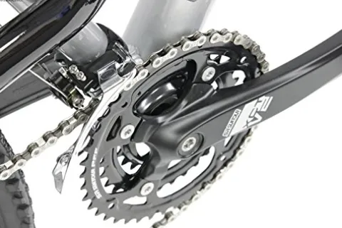 Gravity 2025 FSX 2.0 Dual Suspension Mountain Bike Matt Black with Green Wheels 17inch