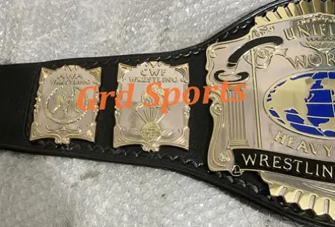 Grd Sports CNC HD USWA Unified World Heavyweight Wrestling Championship Belt Dual Gold Plated