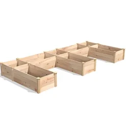 Greenes Fence Premium Cedar E-Shaped Raised Garden Bed 6′ x 14′ Brown