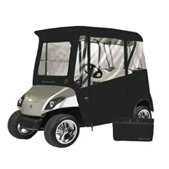 Greenline Eevelle USA Golf Cart Enclosure 2 Passenger Golf Car Cover Heavy Duty, 300D Waterproof DS – Jet Black