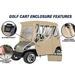 Greenline Eevelle USA Golf Cart Enclosure 2 Passenger Golf Car Cover Heavy Duty 300D Waterproof DS – Green