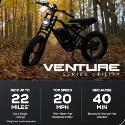 Greenworks 80V 20″ All-Terrain Fat Tire Electric Bike Black