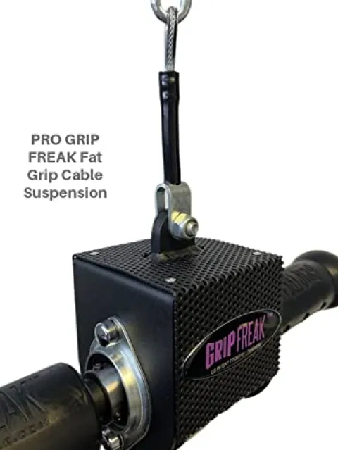 GRIP FREAK Thick Grip Wrist Roller with Dumbbell Hook