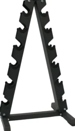 Gronk Fitness A-Frame Dumbbell Rack 6-Tier with 5-30lb Rubber Hex Dumbbells Black