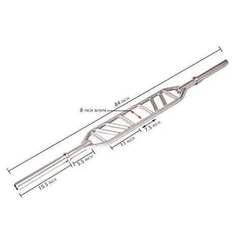 Gronk Fitness Products Swiss Bar – Commercial Grade | Multi Grip Football Bar for Upper Body Strength Training Silver