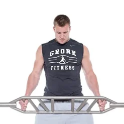 Gronk Fitness Products Swiss Bar – Commercial Grade | Multi Grip Football Bar for Upper Body Strength Training Silver