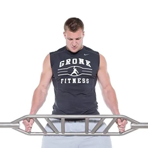 Gronk Fitness Products Swiss Bar – Commercial Grade | Multi Grip Football Bar for Upper Body Strength Training Silver