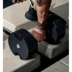 Gronk Fitness SMRTFT NUOBELL Adjustable Dumbbells 5-80 lbs Ash