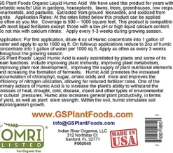 GS Plant Foods Organic Liquid Humic Acid 55 Gallon
