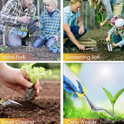 GUSATOLAS 6 PCS Cast-Aluminum Heavy Duty Gardening Tools Set Yellow